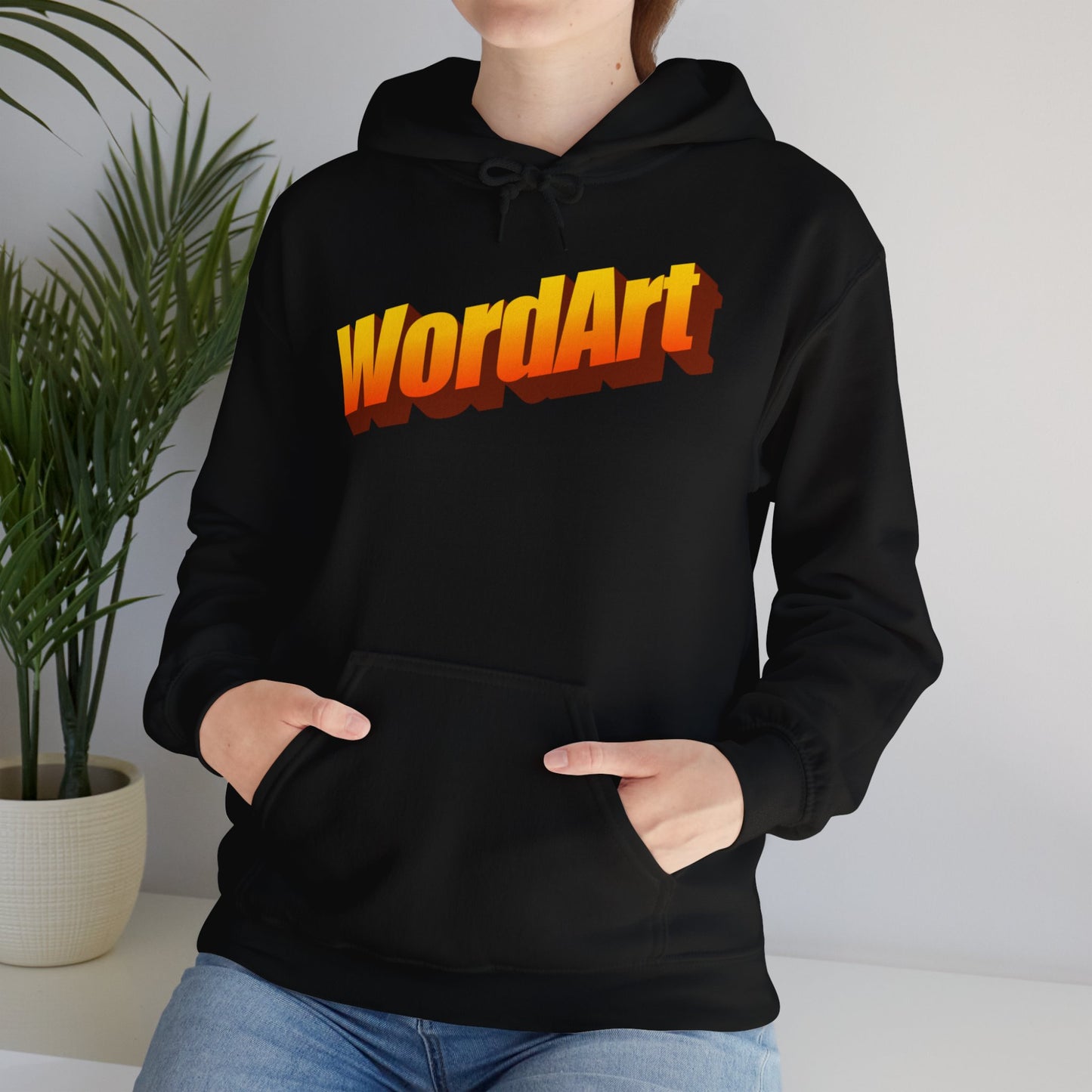 WordArt Hoodie – Orange Gradient Retro Nostalgia