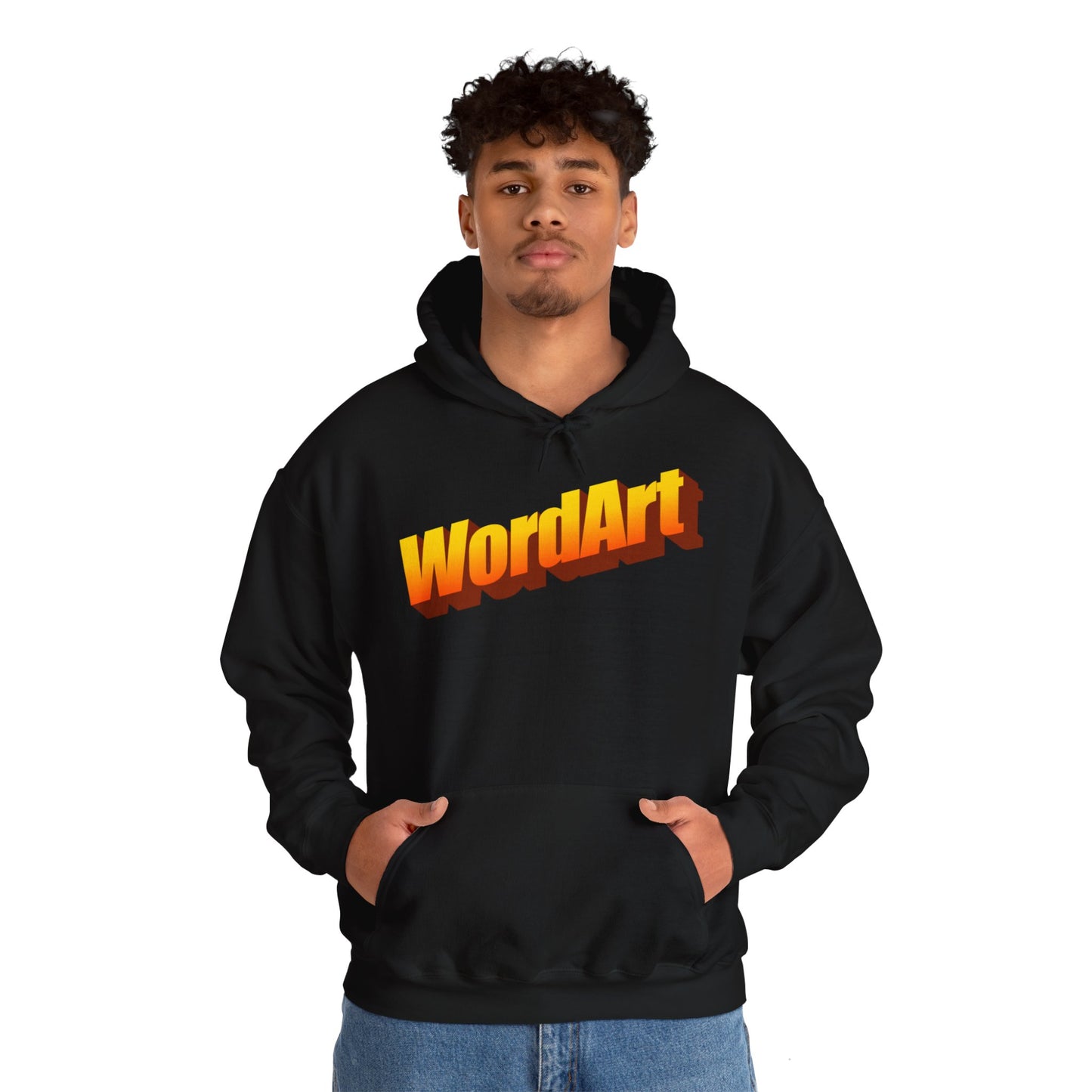 WordArt Hoodie – Orange Gradient Retro Nostalgia