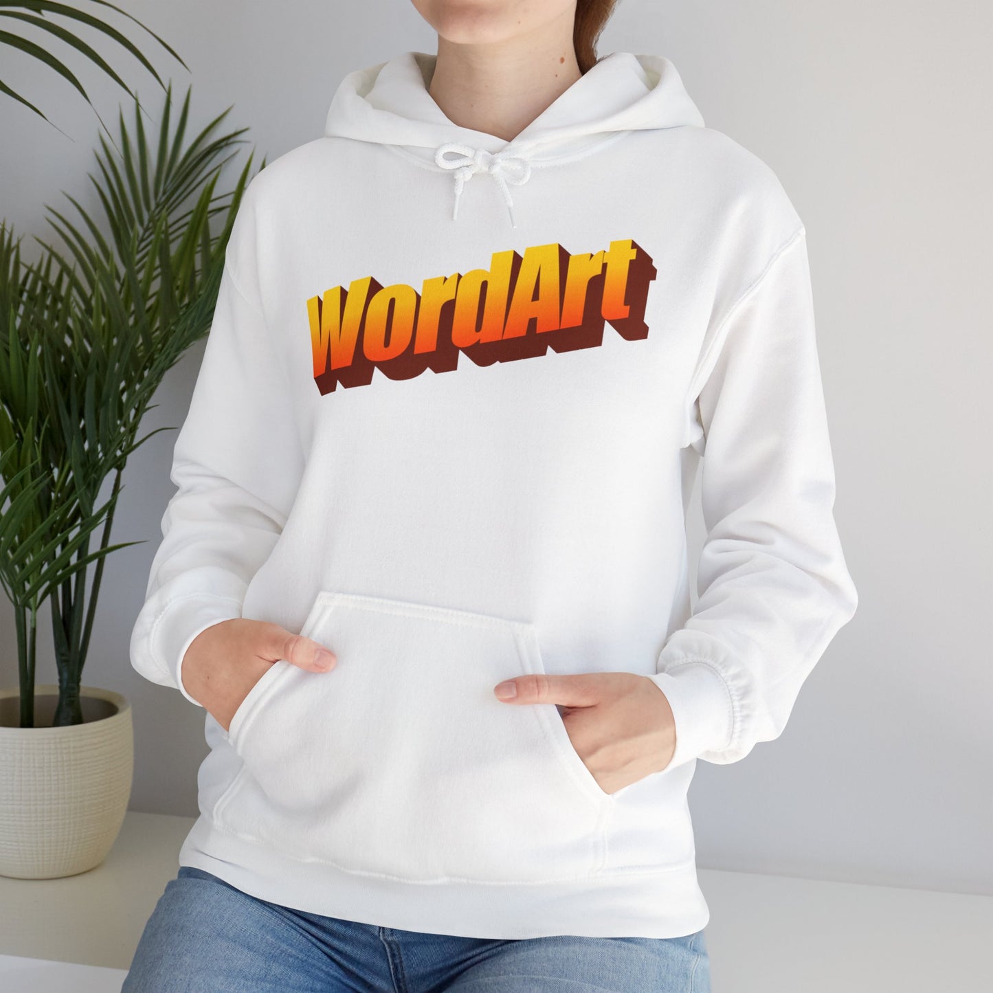 WordArt Hoodie – Orange Gradient Retro Nostalgia