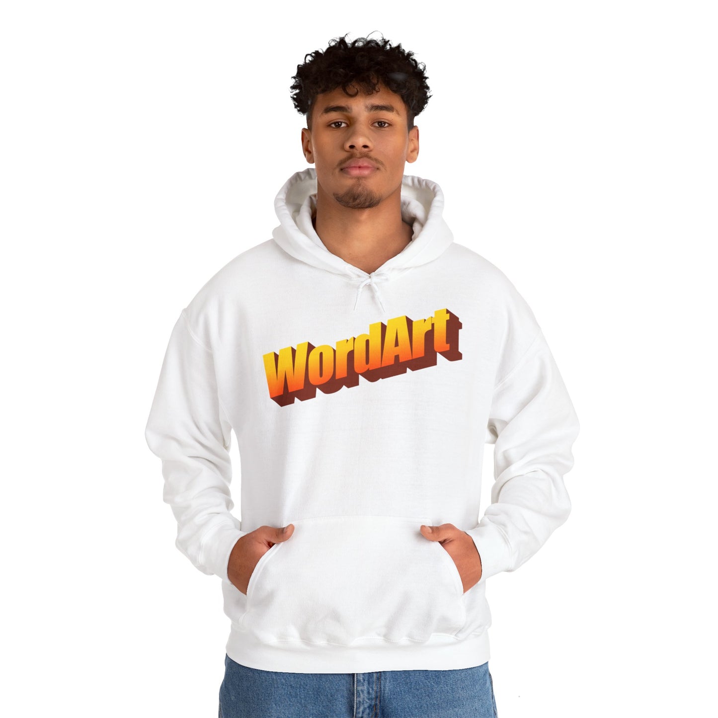 WordArt Hoodie – Orange Gradient Retro Nostalgia