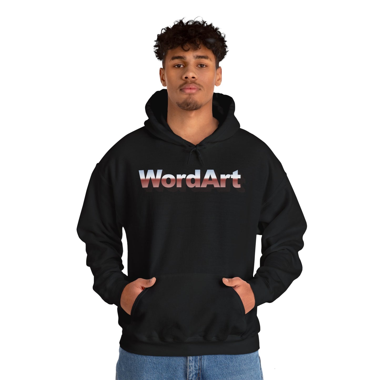 WordArt Hoodie – Classic Chrome Retro Nostalgia