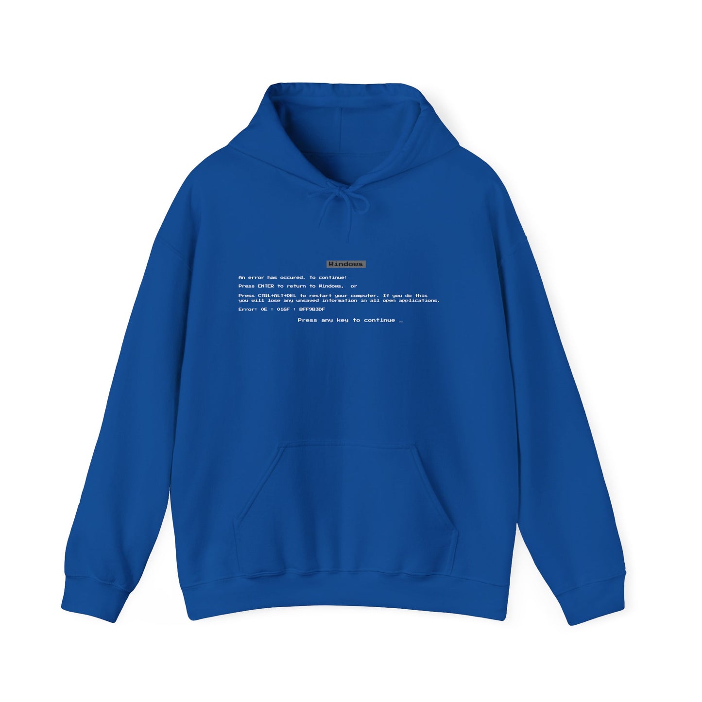 BSOD Hoodie – Classic Windows Blue Screen of Death