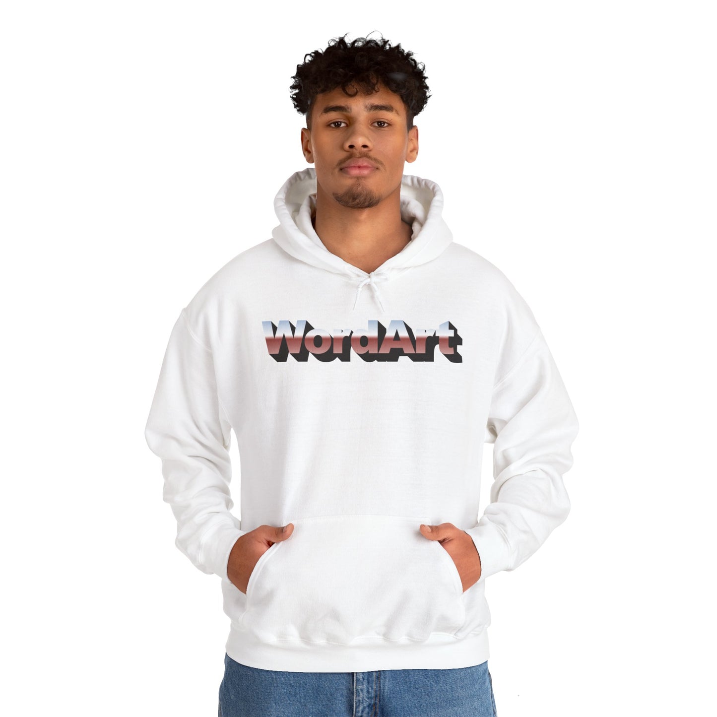 WordArt Hoodie – Classic Chrome Retro Nostalgia