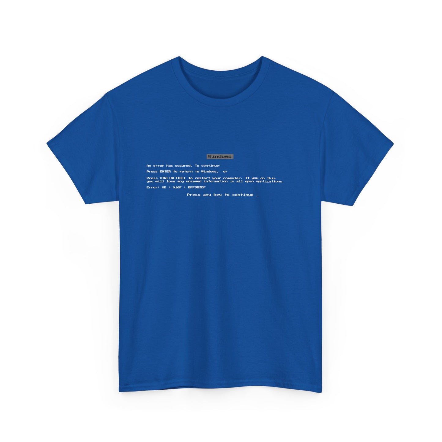 BSOD T-Shirt – Classic Windows Blue Screen of Death