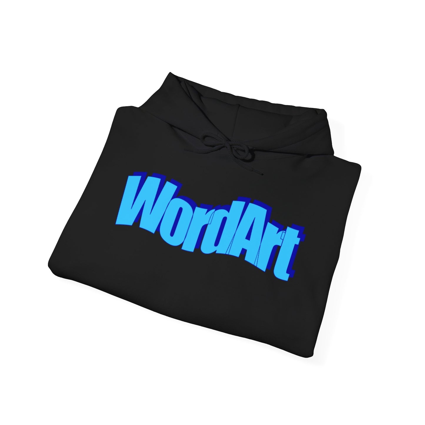 WordArt Hoodie – Classic Blue Retro Nostalgia