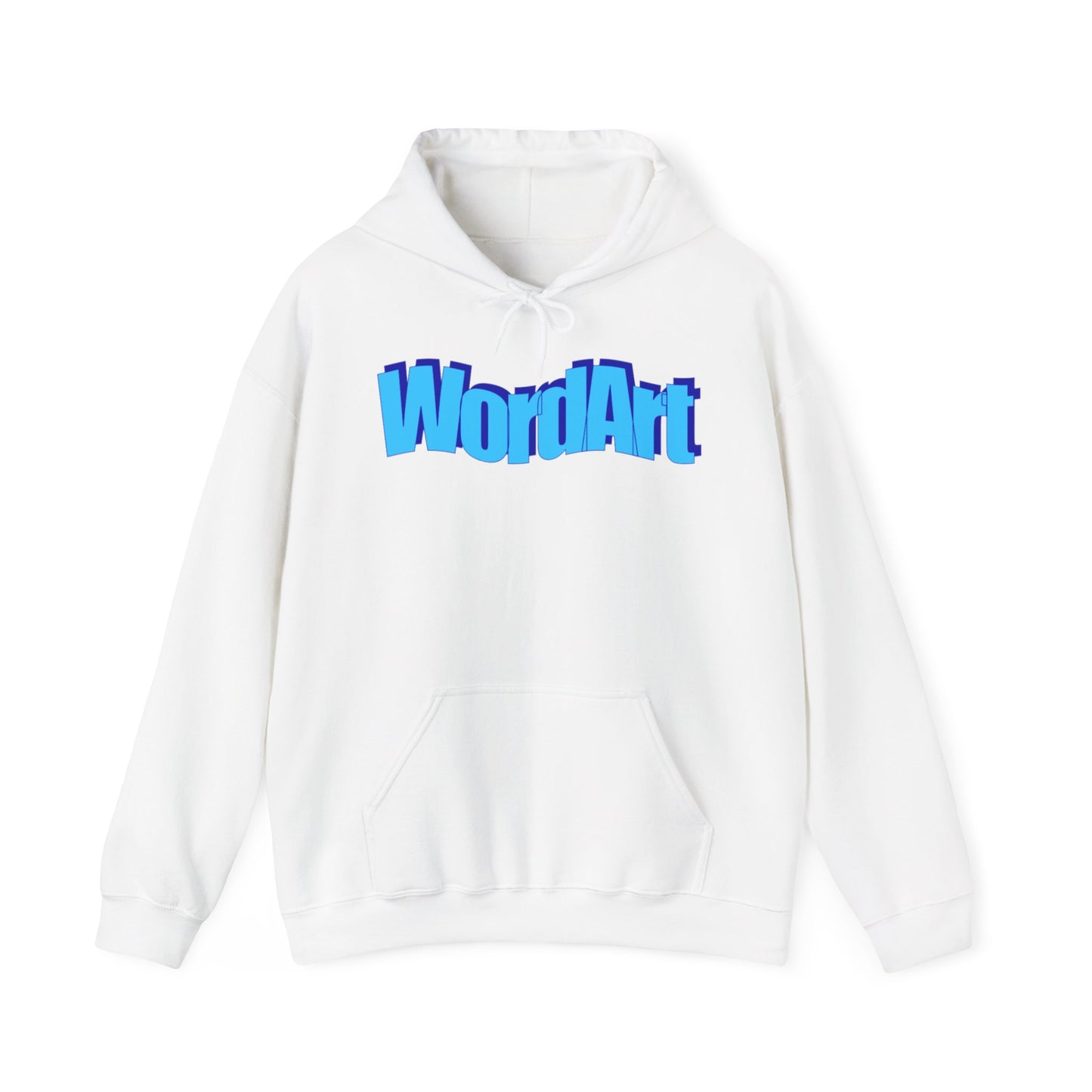 WordArt Hoodie – Classic Blue Retro Nostalgia