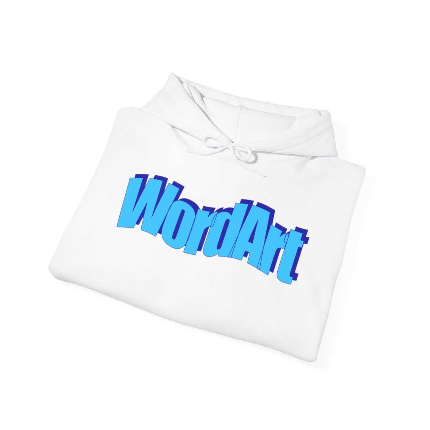 WordArt Hoodie – Classic Blue Retro Nostalgia