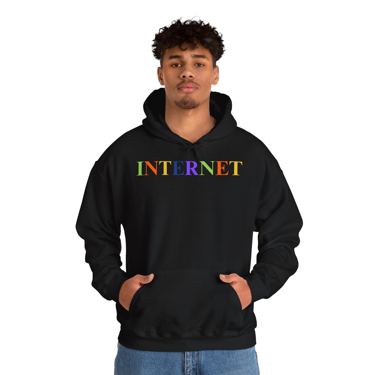 INTERNET Hoodie – Multicolor Retro Web Aesthetic