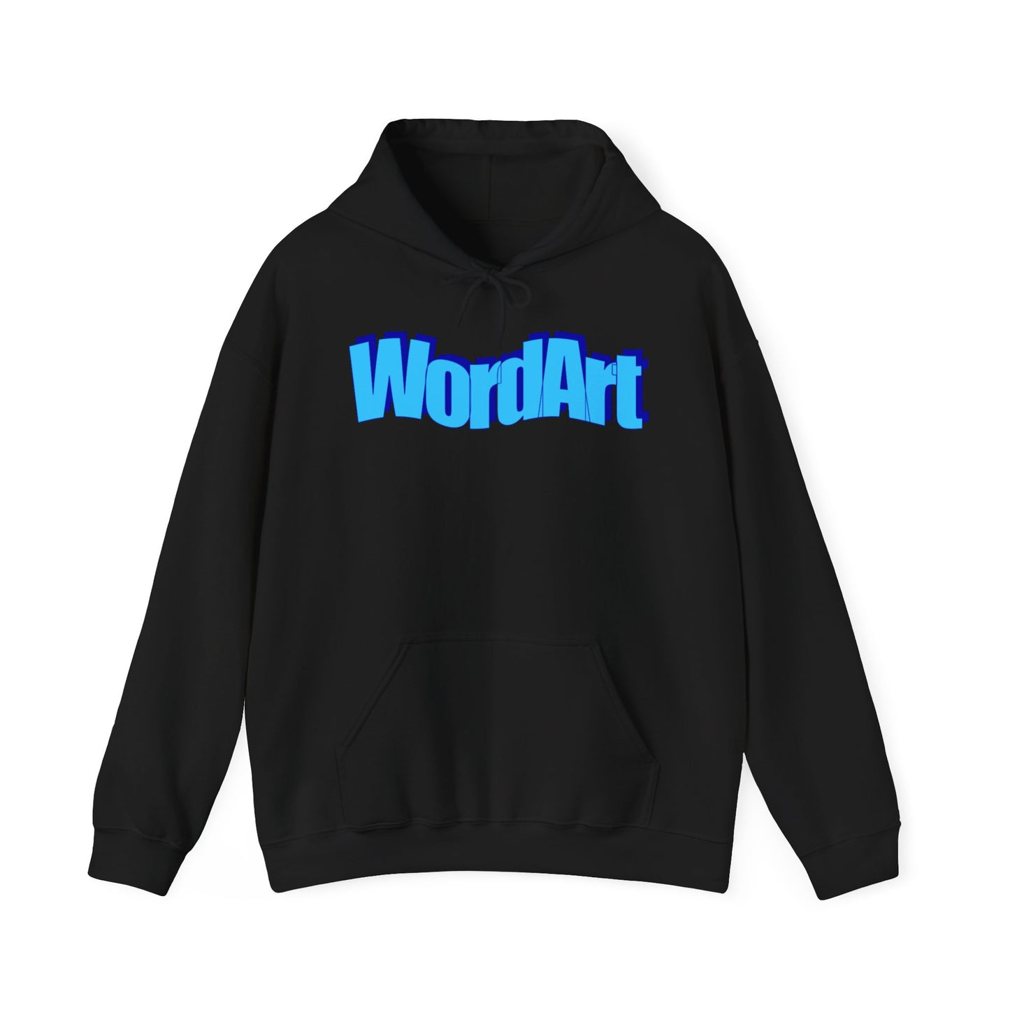 WordArt Hoodie – Classic Blue Retro Nostalgia