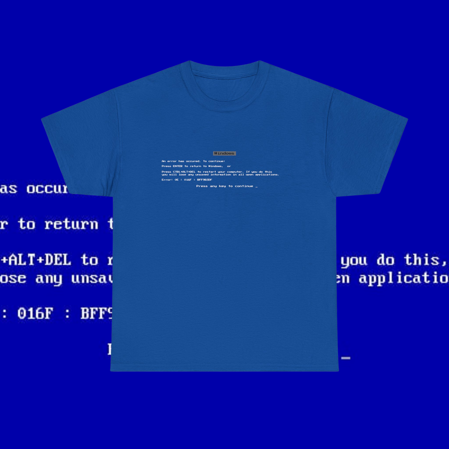 BSOD T-Shirt – Classic Windows Blue Screen of Death