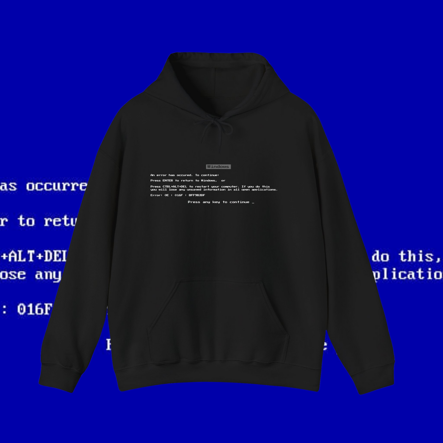 BSOD Hoodie – Classic Windows Blue Screen of Death