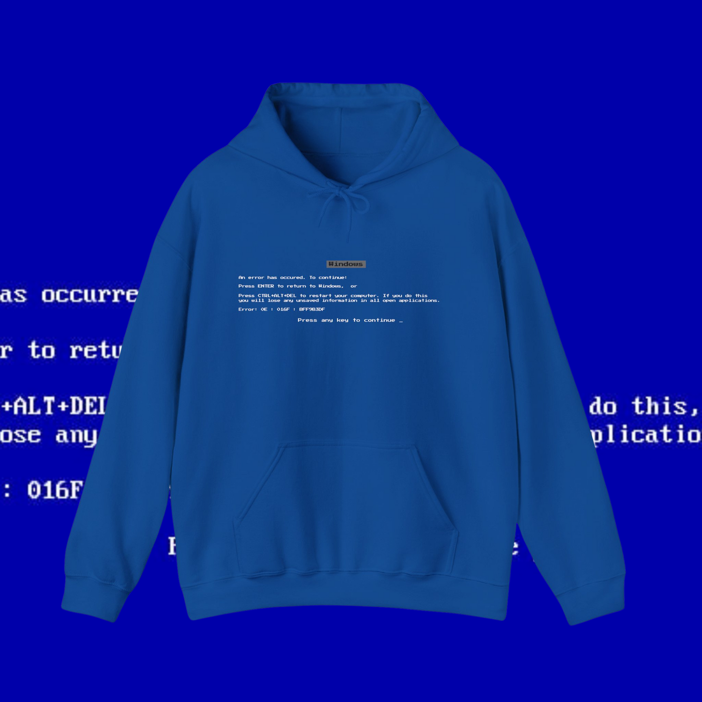 BSOD Hoodie – Classic Windows Blue Screen of Death