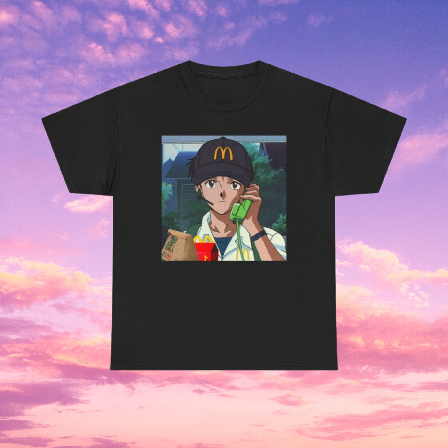 Get in the Drive-Thru, Shinji T-Shirt – Existential Fast Food Crisis