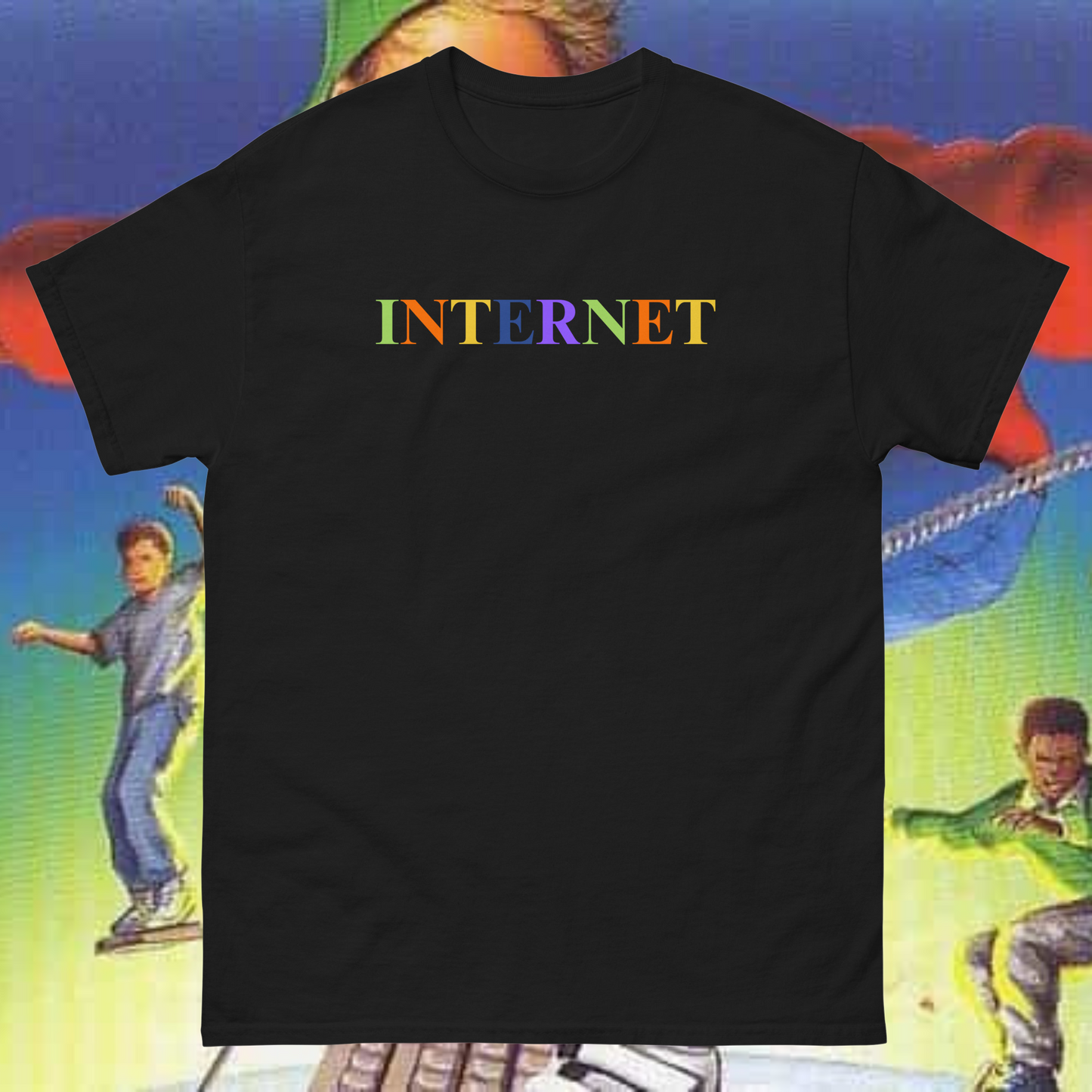 INTERNET Retro T-Shirt – Multicolor 90s-Inspired Web Culture Tee