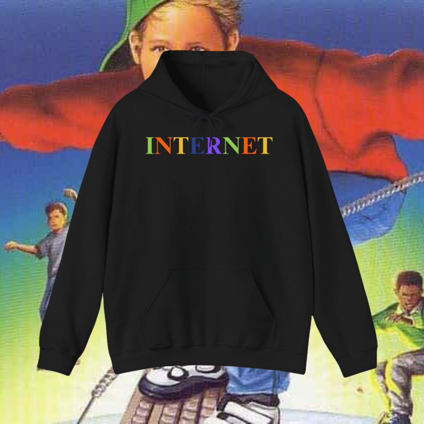 INTERNET Hoodie – Multicolor Retro Web Aesthetic