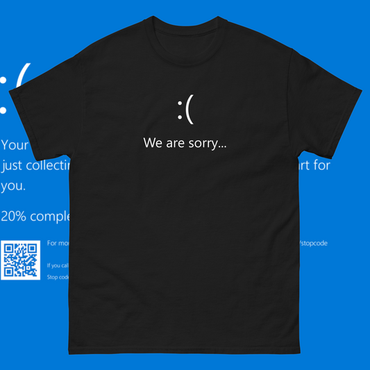 :( We Are Sorry Error Message T-Shirt – Retro Techwear Tee