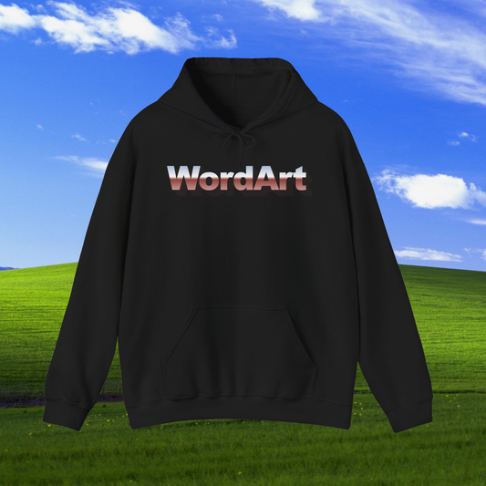 WordArt Hoodie – Classic Chrome Retro Nostalgia