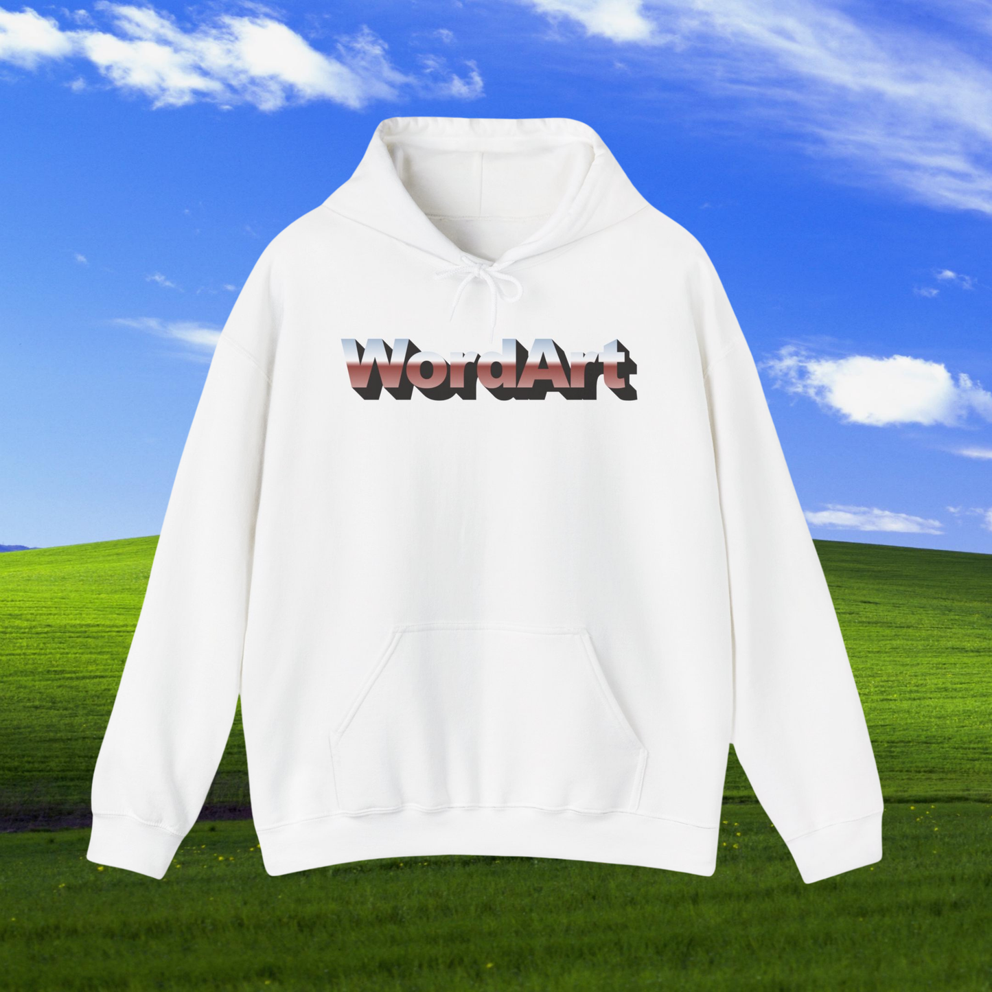 WordArt Hoodie – Classic Chrome Retro Nostalgia