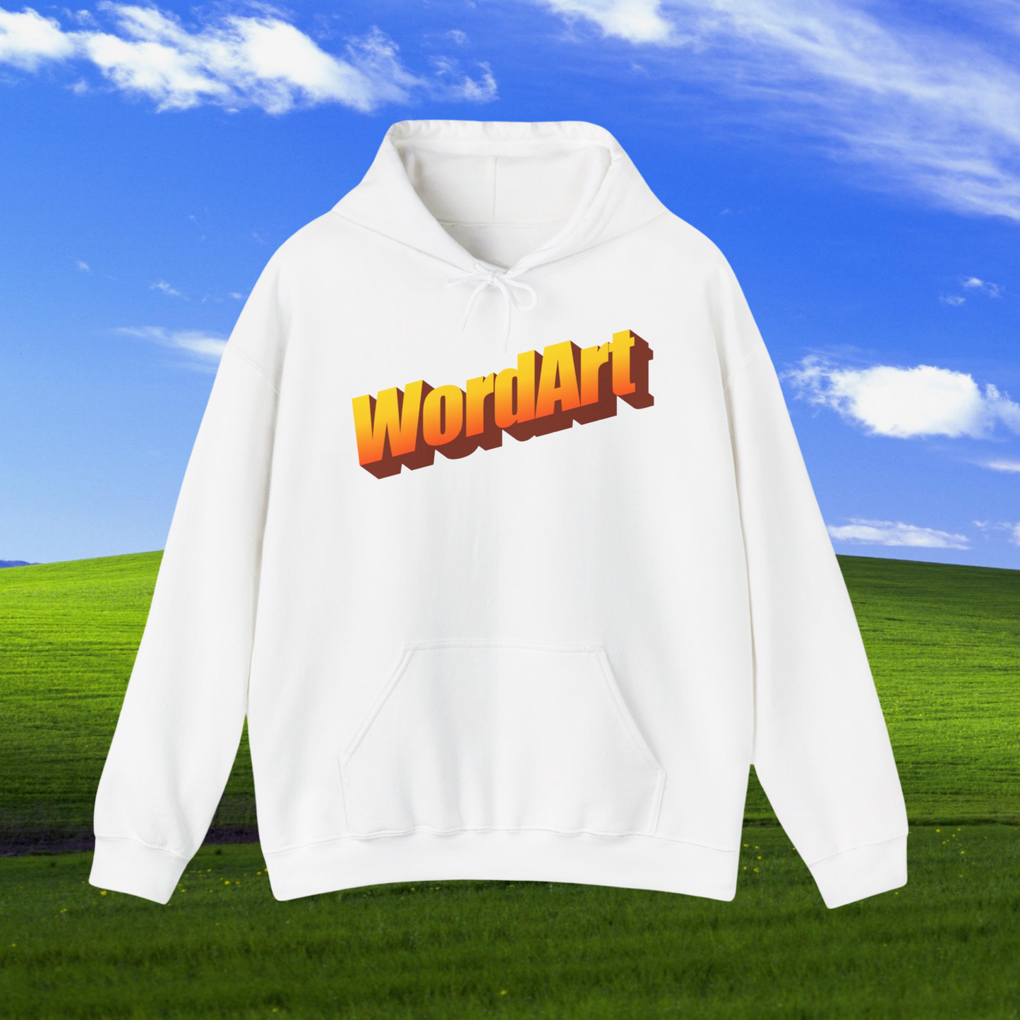 WordArt Hoodie – Orange Gradient Retro Nostalgia