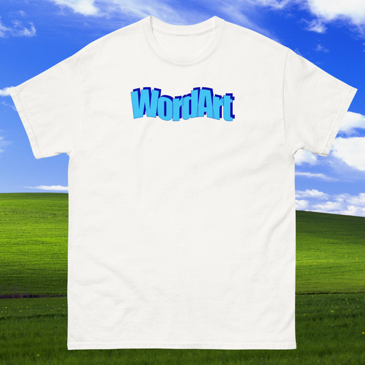 WordArt Classic Blue T-Shirt | 90s Nostalgia & Retro Tech Aesthetic