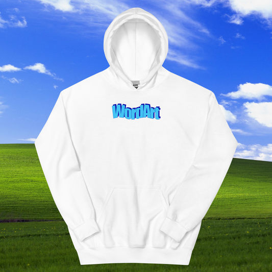 WordArt Wavy Blue Hoodie | Vintage Microsoft 90s Throwback