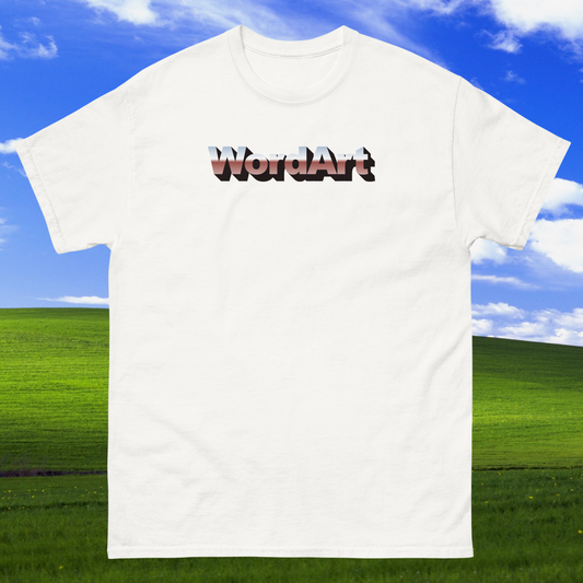 WordArt Chrome T-Shirt | Retro 90s Aesthetic & Vintage Tech Style